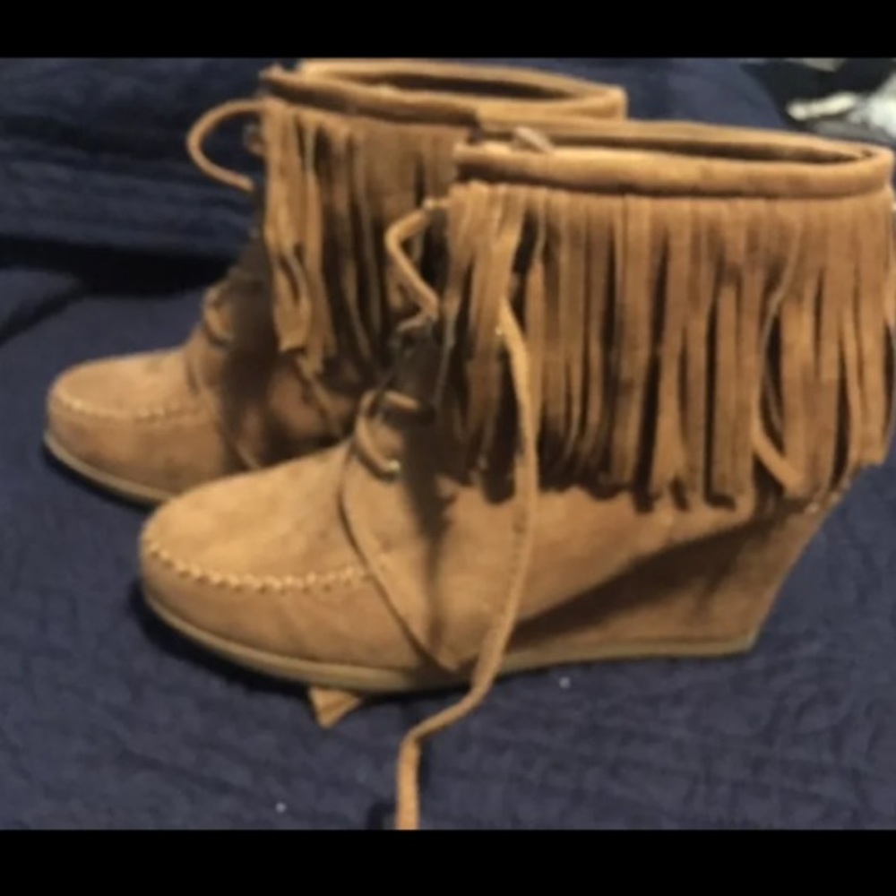 Wedge boho booties